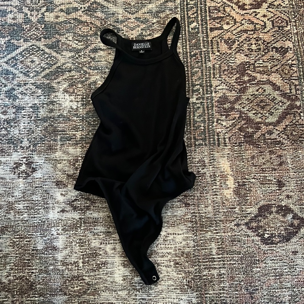 Danielle Bernstein Black Tank Bodysuit